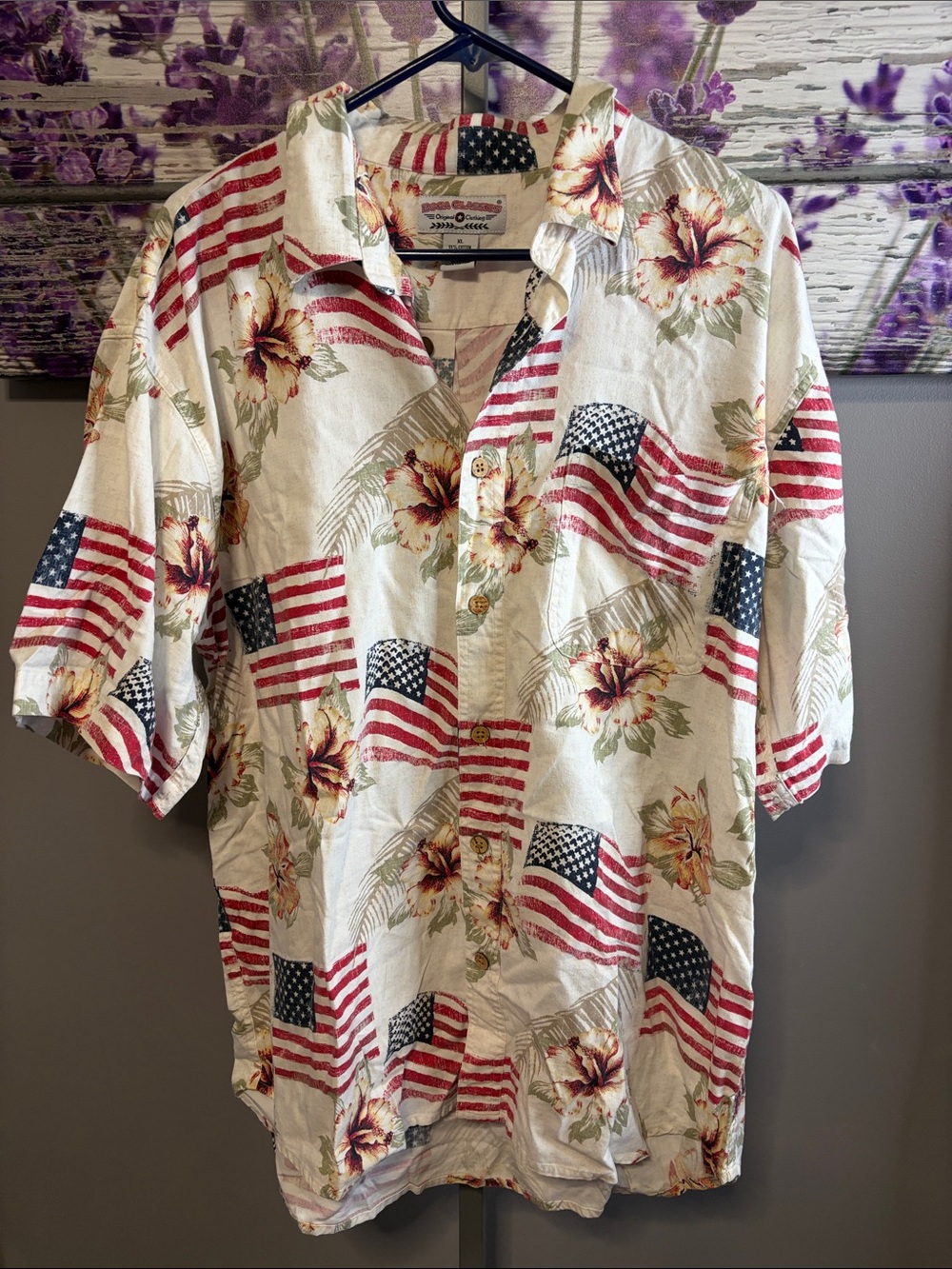 Men’s Boca Classics Americana Floral Short-Sleeve Button-Up Shirt - White/Red